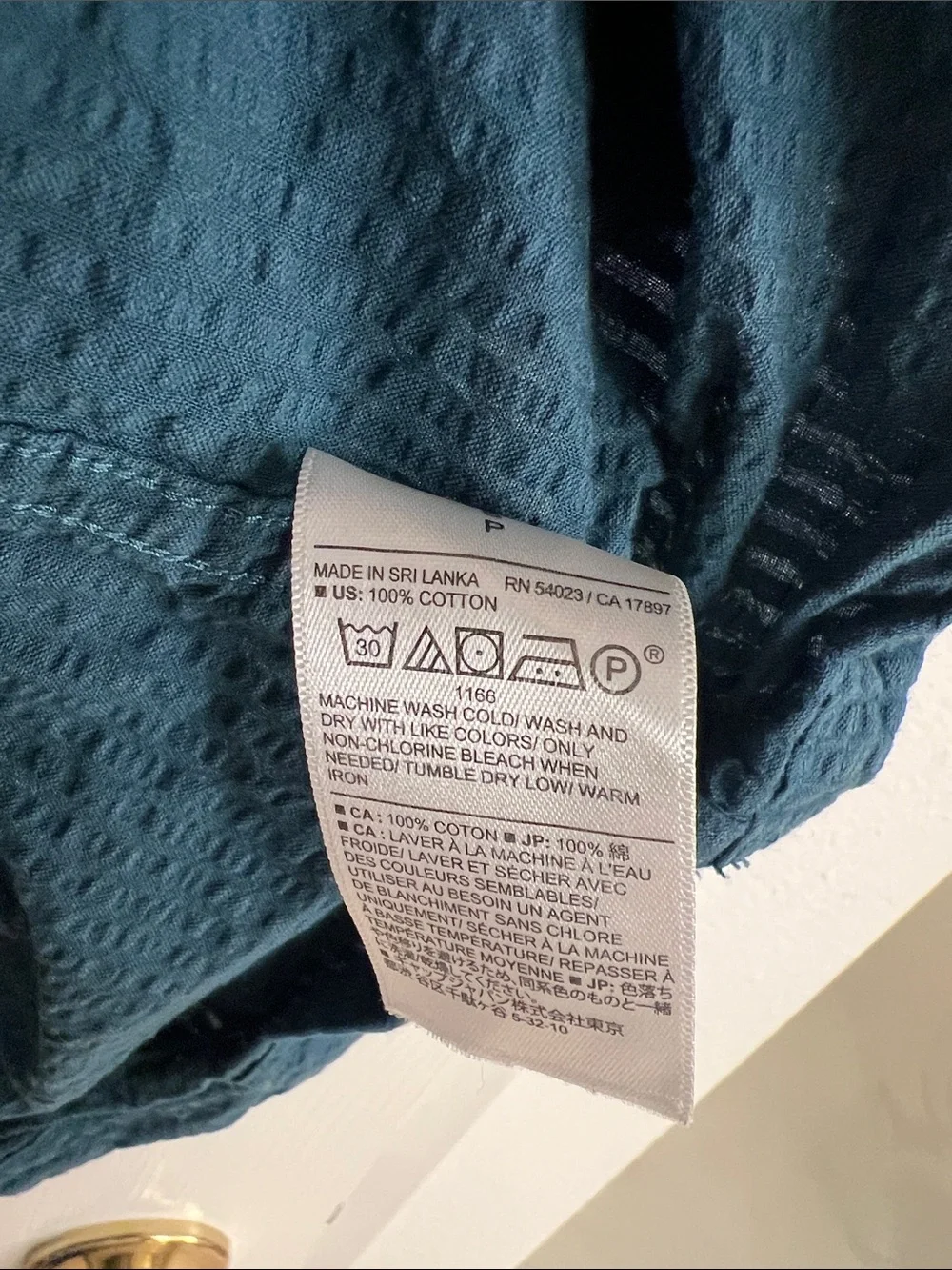 Banana Republic Short-Sleeve Textured Button-Up Shirt — Teal